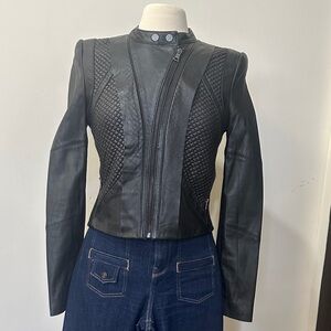 BCBG Women's Black LAMB Leather Jacket